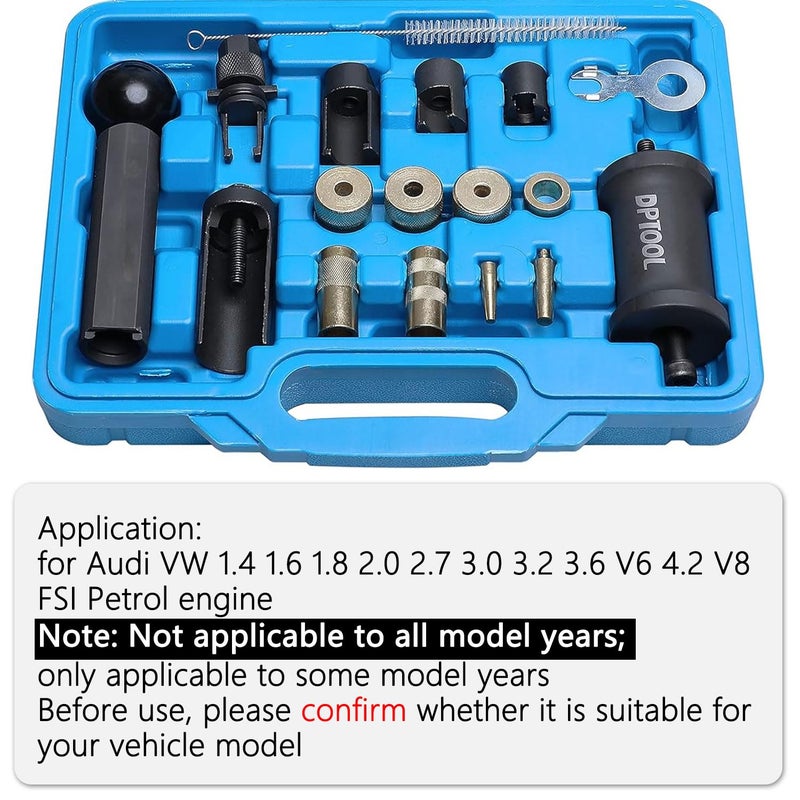 DPTOOL T10133 Fuel Injector Puller Removal Set Injector Seal Installer Service Tool Kit Compatible with Audi VW 1.4 1.6 1.8 2.0 2.7 3.0 3.2 3.6 V6 4.2 V8 FSI Petrol - Image 3